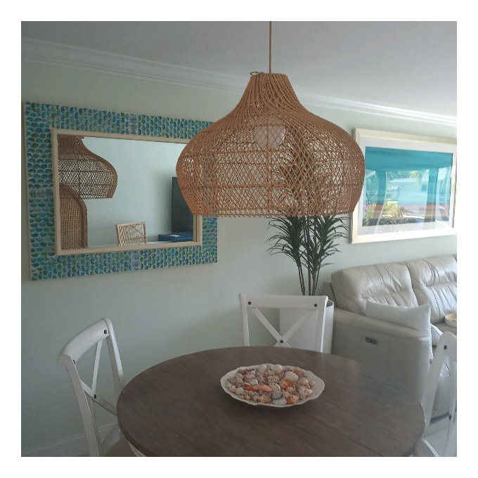 Bay Isle Home™ Anjanie 1 - Light Natural Lampshade Pendant